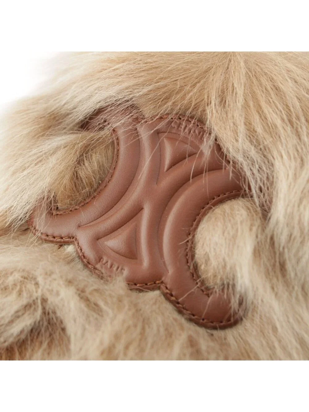 Celine Fur Triomphe Platform Sandals Brown